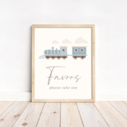 Poster Panneau de la table Blue Boys Train Anniversaire F