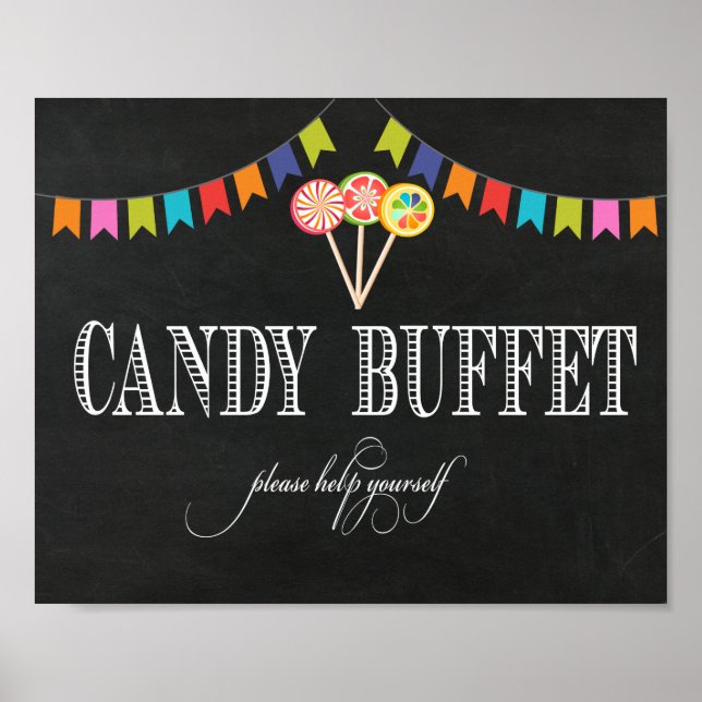 Poster Panneau de la table Buffet Candy - 8x10- Panneau d (Devant)