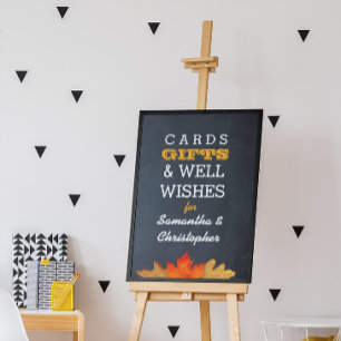 Poster Panneau de la table cadeau Mariage Chalkboard Feui