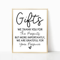 Panneau de la table cadeau minimale pour la Fête d