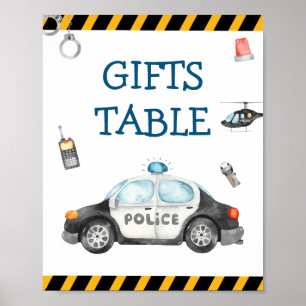 Poster Panneau de la table Cadeaux de fête d'anniversaire