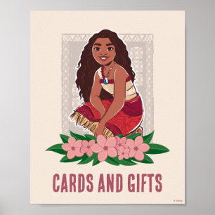 Poster Panneau de la Table Cartes et Cadeaux Moana Disney