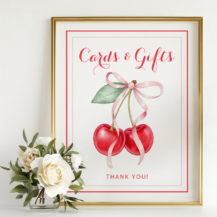 Poster Panneau de la table Cerise Baby shower Cartes et C