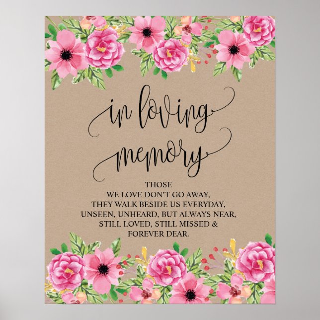 Poster Panneau de la table commémorative Mariage en mémoi (Devant)