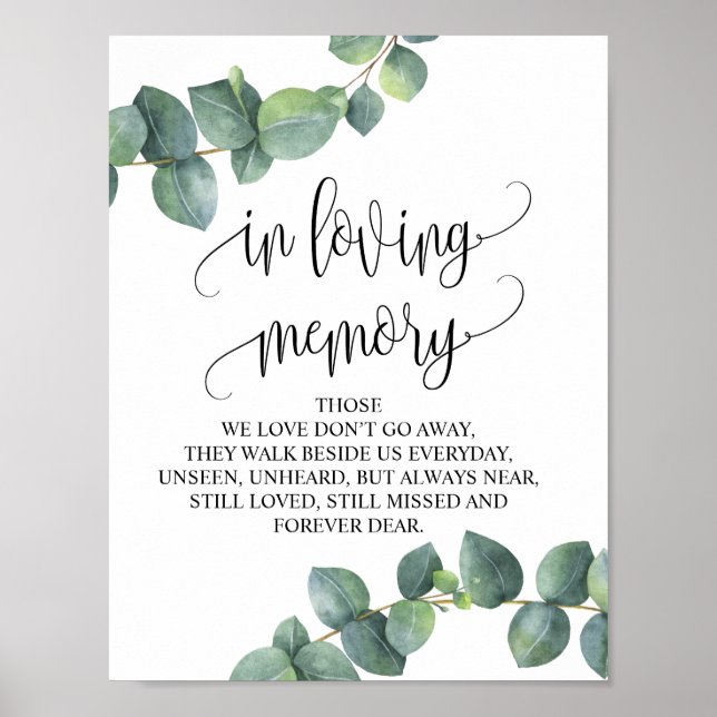 Poster Panneau de la table commémorative Mariage en mémoi (Devant)