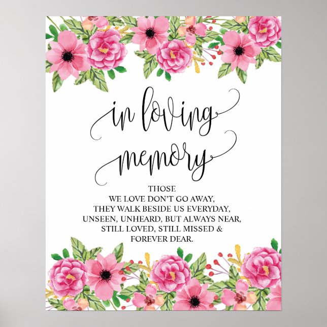 Poster Panneau de la table commémorative Mariage en mémoi (Devant)