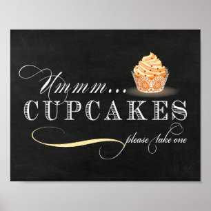 Poster Panneau de la table Cupcake - Panneau de la barre
