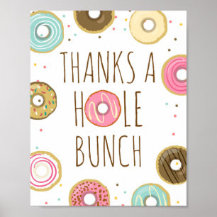 Poster Panneau de la table d'anniversaire Donut Merci à u