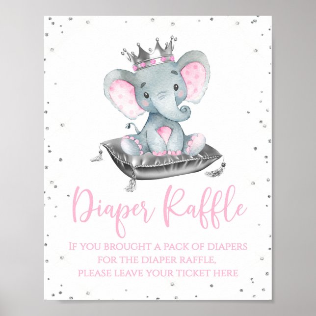 Poster Panneau de la table de Baby shower de couches pour (Devant)