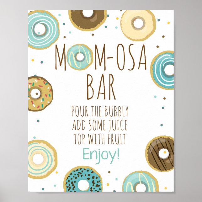 Poster Panneau de la table de Baby shower de Donut Mimosa (Devant)