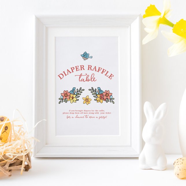 Poster Panneau de la table de Baby shower des oiseaux de  (Créateur téléchargé)