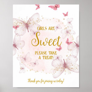 Poster Panneau de la table de dessert Baby shower fille r