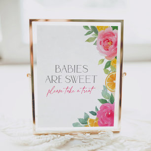 Poster Panneau de la table de dessert Baby shower rose ag