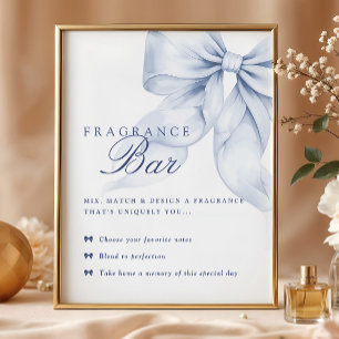 Poster Panneau de la table de Fête des mariées Bleu Bow