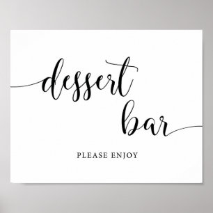 Poster Panneau de la table de la barre de dessert du Mari