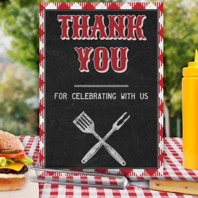 Poster Panneau de la table de Merci d'anniversaire du bar (Créateur téléchargé)