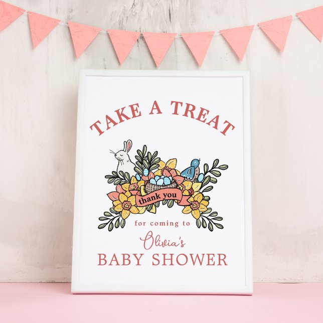 Poster Panneau de la table de traitement de Baby shower d (Créateur téléchargé)