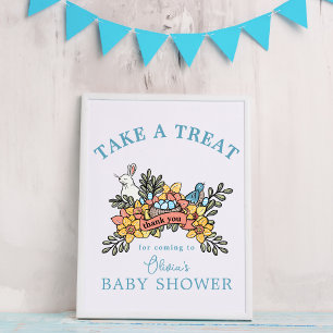 Poster Panneau de la table de traitement de Baby shower d