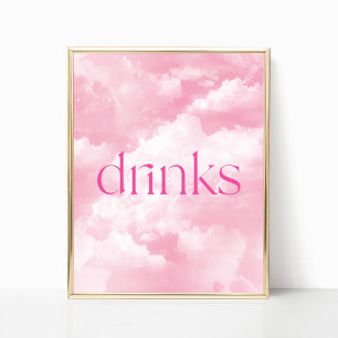 Poster Panneau de la table des boissons Clouds rose brill