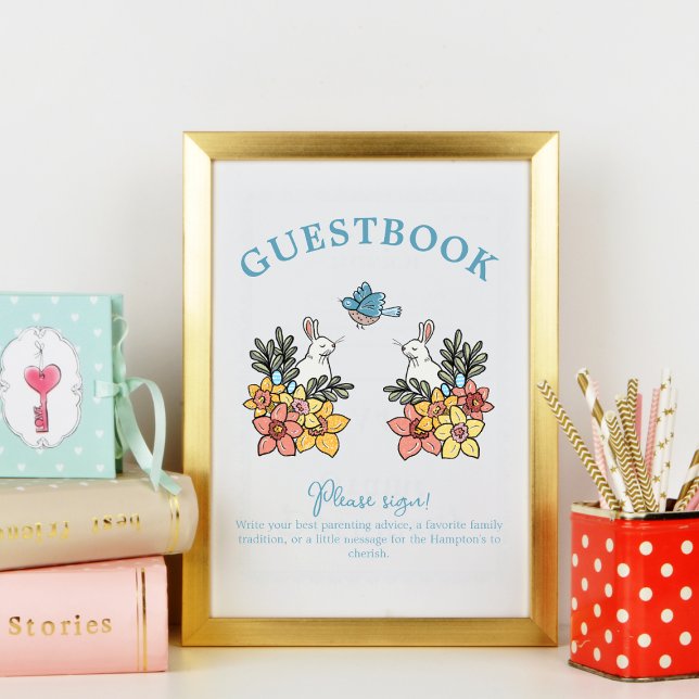 Poster Panneau de la table du Baby shower de Pâques (Créateur téléchargé)