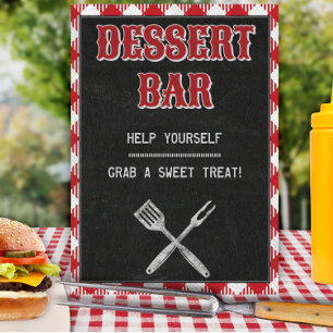 Poster Panneau de la table du bar-dessert de 8x10 Jardins