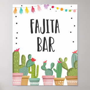 Poster Panneau de la table Fajita Bar Fiesta Food Cactus