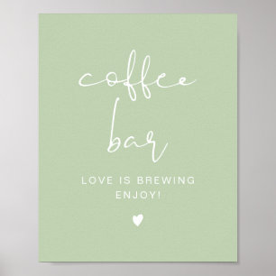 Poster Panneau de la table LEAH Vibrant Pastel Green Coff