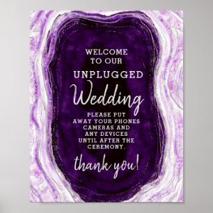 Poster Panneau de la table Mariage Amethyst Purple Unplug