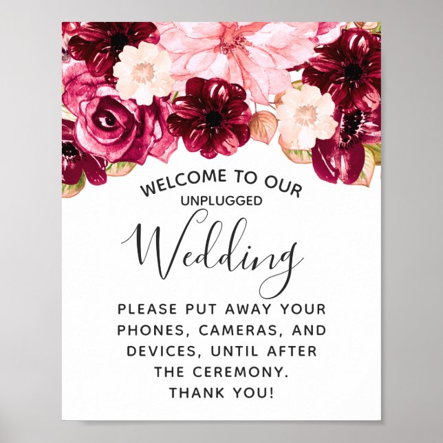 Poster Panneau de la table Mariage débranchée rose de Bou (Devant)