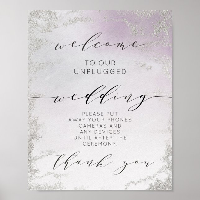 Poster Panneau de la table Mariage Ombre Lumière Violet A (Devant)