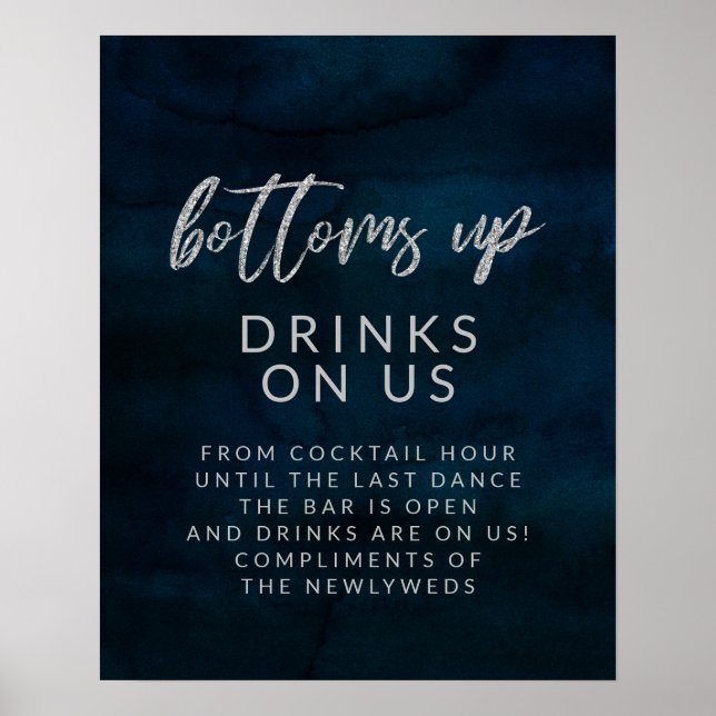 Poster Panneau de la table Marine Luster Silver Mariage O (Devant)