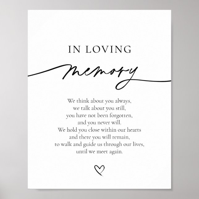 Poster Panneau de la table Mémoire du Mariage Love (Devant)