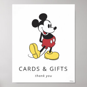 Poster Panneau de la table Mickey Cartes et Cadeaux