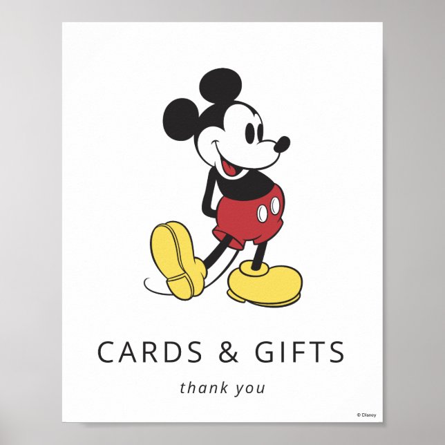 Poster Panneau de la table Mickey Cartes et Cadeaux (Devant)