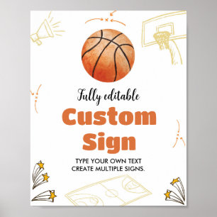 Poster Panneau de la table personnalisée de basket-ball B