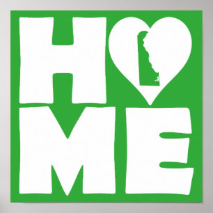 Poster Panneau de l'affiche de l'état du coeur du Delawar