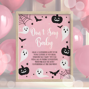 Poster Panneau de l'affiche du Baby shower Halloween "Don