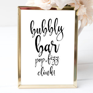 Poster Panneau de mariage 8x10 Bubbly Bar