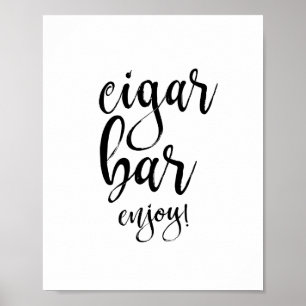Poster Panneau de mariage 8x10 noir et blanc Cigar Bar