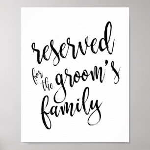 Poster Panneau de mariage 8x10 réservé à la famille du ma