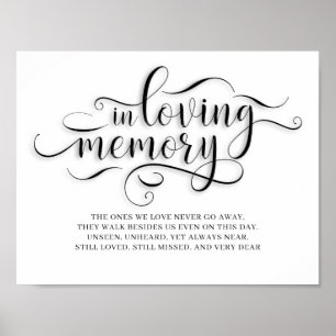 Poster Panneau de mariage à la mémoire de In Loving Memor