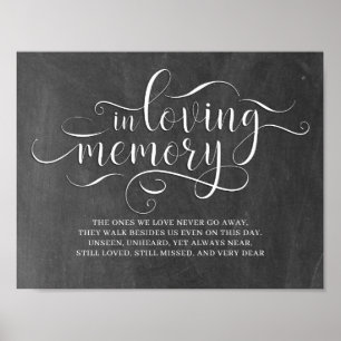 Poster Panneau de mariage à la mémoire de In Loving Memor