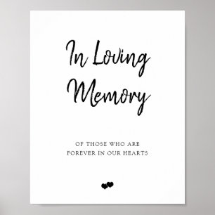 Poster Panneau de mariage à la mémoire d'Elegant Brush Sc