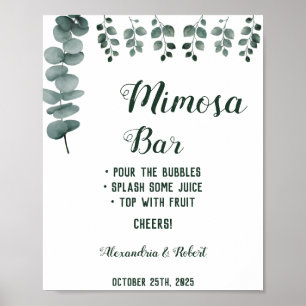 Poster Panneau de mariage au eucalyptus du bar Mimosa