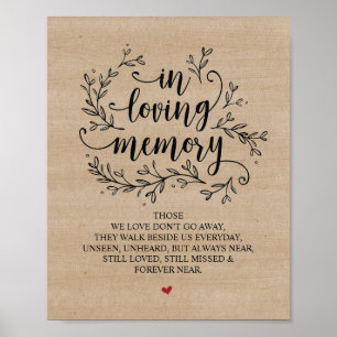 Poster Panneau de mariage aux vignes rustiques en souveni