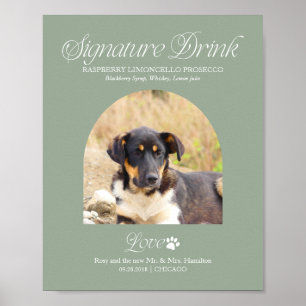 Poster Panneau de mariage avec boisson signature et photo