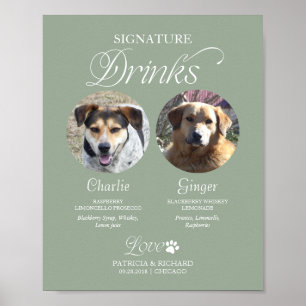 Poster Panneau de mariage avec boissons signatures pour a