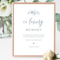 Panneau de mariage bleu élégant en souvenir affect
