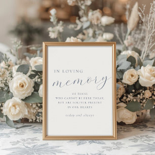 Poster Panneau de mariage Bleu Poussiéreux Douce En Souve
