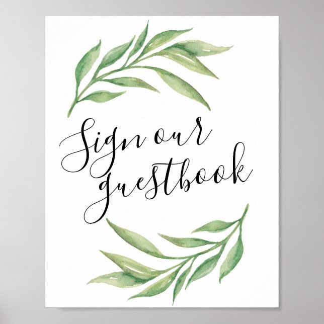Poster Panneau de Mariage Botanique Feuille (Devant)